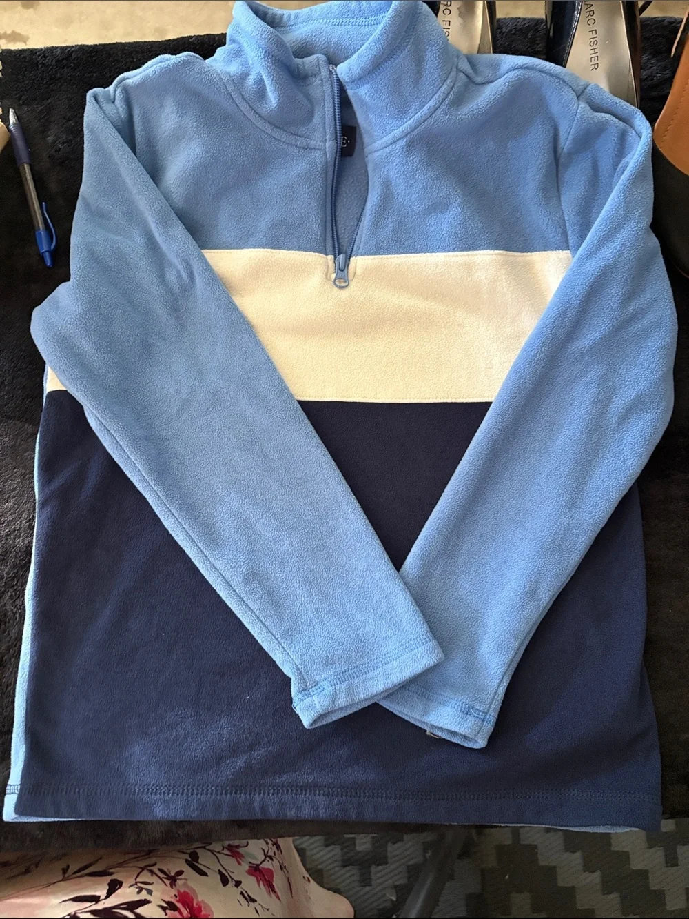 The Children's Place Blue, White & Navy Colorblock Zip-Up Fleece